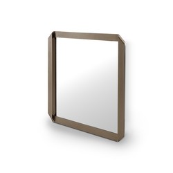 Casa Padrino espejo de pared de lujo latón 100 x 100 x H. 6.8 cm - Espejo de pared de espejo de vidrio - Muebles modernos de salón - Calidad de lujo