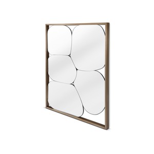 Casa Padrino specchio da parete di lusso nero / bronzo 100 x 120 x H. 5 cm - Specchio da parete in acciaio inox - Mobili moderni per soggiorno - Qualità di lusso