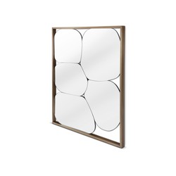 Casa Padrino miroir mural de luxe noir / bronze 100 x 120 x H. 5 cm - Miroir mural en acier inoxydable - Meubles de salon modernes - Qualité de luxe