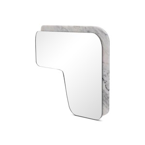 Casa Padrino specchio da parete di lusso bianco 90 x 90 x H. 4 cm - Specchio da parete in marmo - Mobili moderni per soggiorno - Qualità di lusso