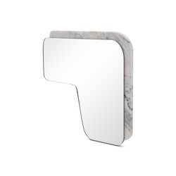 Casa Padrino espejo de pared de lujo blanco 90 x 90 x H. 4 cm - Espejo de pared de mármol - Muebles modernos de salón - Calidad de lujo