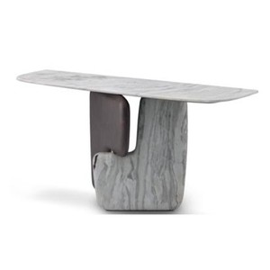 Casa Padrino tavolo consolle di lusso grigio argento / nero 160 x 42 x H. 76 cm - Tavolo consolle in travertino - Mobili moderni per ingresso - Qualità di lusso Casa Padrino tavolo consolle di lusso grigio argento / nero 160 x 42 x H. 76 cm - Tavolo consolle in travertino - Mobili moderni per ingresso - Qualità di lusso