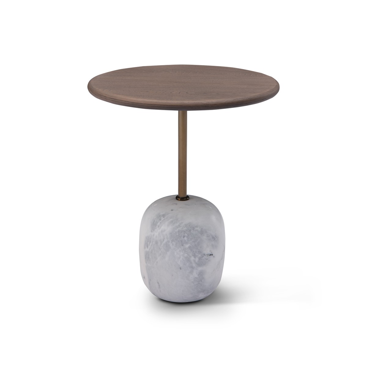 Casa Padrino table d'appoint de luxe gris clair / bronze Ø 40 x H. 48 cm - Table d'appoint en travertin - Meubles de salon modernes - Qualité de luxe Casa Padrino table d'appoint de luxe gris clair / bronze Ø 40 x H. 48 cm - Table d'appoint en travertin - Meubles de salon modernes - Qualité de luxe