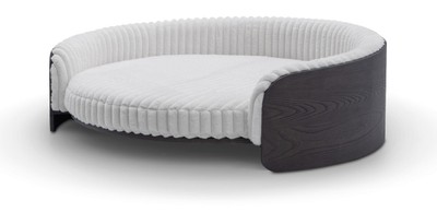 Casa Padrino cama para perros de lujo gris oscuro / gris Ø 75 x H. 25 cm - Cama para perros con tapizado de tela - Muebles modernos de salón - Calidad de lujo Casa Padrino cama para perros de lujo gris oscuro / gris Ø 75 x H. 25 cm - Cama para perros con tapizado de tela - Muebles modernos de salón - Calidad de lujo
