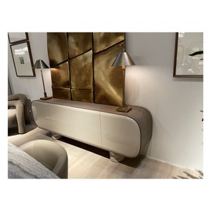 Casa Padrino Luxus Sideboard Hellgrau / Khaki 220 x 42 x H. 76 cm - Sideboard mit Ulmenfurnier - Moderne Wohnzimmer Möbel - Luxus Qualität Casa Padrino Luxus Sideboard Hellgrau / Khaki 220 x 42 x H. 76 cm - Sideboard mit Ulmenfurnier - Moderne Wohnzimmer Möbel - Luxus Qualität