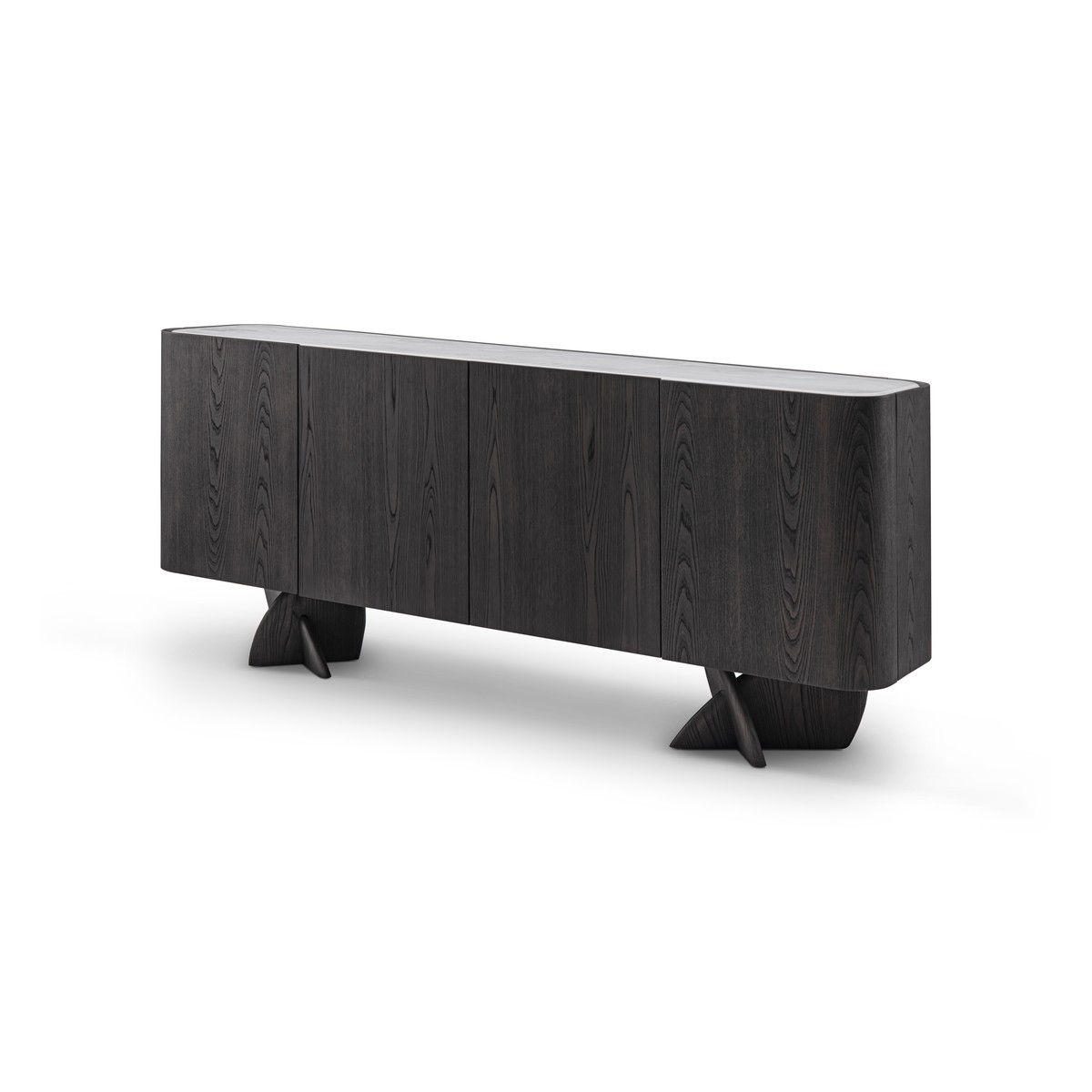 Casa Padrino Luxus Sideboard Dunkelgrau / Grau 200 x 42 x H. 82 cm - Sideboard mit Travertin - Moderne Wohnzimmer Möbel - Luxus Qualität Casa Padrino Luxus Sideboard Dunkelgrau / Grau 200 x 42 x H. 82 cm - Sideboard mit Travertin - Moderne Wohnzimmer Möbel - Luxus Qualität