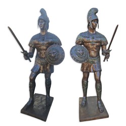 Casa Padrino Juego de Esculturas de Bronce de Lujo Legionarios Romanos Bronce / Verde 85 x H. 210 cm - Figuras de Bronce de Tamaño Natural - Grandes Esculturas Decorativas Casa Padrino Juego de Esculturas de Bronce de Lujo Legionarios Romanos Bronce / Verde 85 x H. 210 cm - Figuras de Bronce de Tamaño Natural - Grandes Esculturas Decorativas