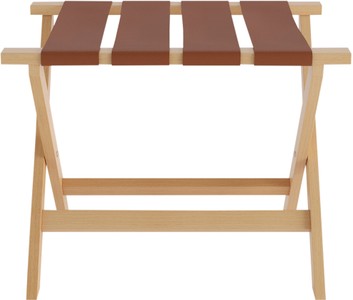 Casa Padrino Portavaligie di lusso pieghevole in legno di faggio e similpelle naturale / marrone 70 x 50 x H. 59 cm
