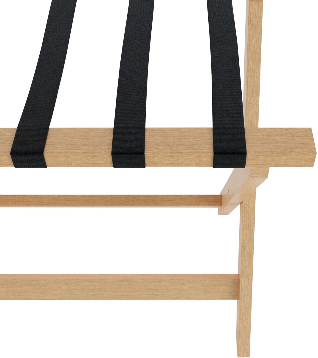 Casa Padrino Porte-bagages de luxe pliable en bois de hêtre avec sangles textiles naturel / anthracite 70 x 41 x H. 61 cm Casa Padrino Porte-bagages de luxe pliable en bois de hêtre avec sangles textiles naturel / anthracite 70 x 41 x H. 61 cm