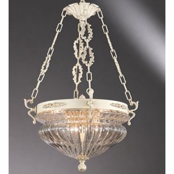 Casa Padrino Luxury Baroque Pendant Light Ivory Ø 50 x H. 75 cm - Cast Brass Baroque Pendant Lamp - Made in Italy
