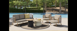 Casa Padrino salon de jardin de luxe gris olive / gris 4 pièces 224 x 85 x H. 89 cm - Résistant aux intempéries et finement fini - Modernes meubles de jardin - Qualité de luxe