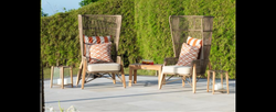 Casa Padrino ensemble de sièges de jardin de luxe beige 3 pièces 82 x 90 x H. 140 cm - Résistant aux intempéries et finement fini - Modernes meubles de jardin - Qualité de luxe
