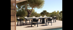 Casa Padrino conjunto de comedor de jardín de lujo gris oliva / gris 9 piezas - Resistente a la intemperie y bien acabado - Modernos muebles de jardín - Calidad de lujo Casa Padrino conjunto de comedor de jardín de lujo gris oliva / gris 9 piezas - Resistente a la intemperie y bien acabado - Modernos muebles de jardín - Calidad de lujo