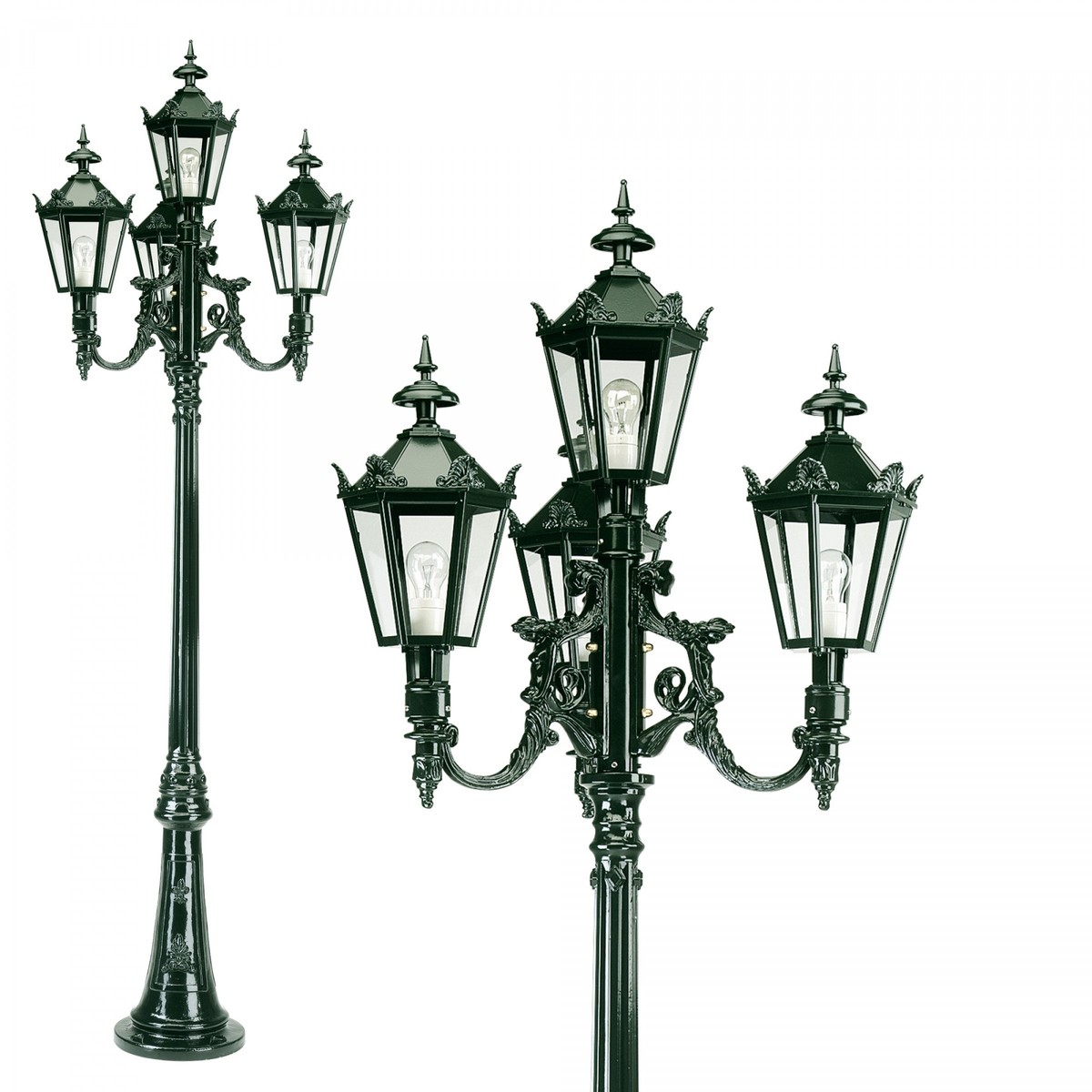 Casa Padrino Art Nouveau Lanterna da Giardino 114 x 114 x H. 280 cm - Vari Colori - Lampada da Esterno Nostalgica Resistente alle Intemperie Casa Padrino Art Nouveau Lanterna da Giardino 114 x 114 x H. 280 cm - Vari Colori - Lampada da Esterno Nostalgica Resistente alle Intemperie