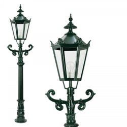 Casa Padrino Art Nouveau Lampada da Giardino 42 x 29 x H. 175 cm - Vari Colori - Lampada da Esterno Nostalgica Resistente alle Intemperie