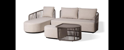 Casa Padrino luxury garden lounge set beige / brown 5 pieces 187 x 86 x H. 74 cm - Weatherproof and finely finished - Modern garden furniture - Luxury quality Casa Padrino luxury garden lounge set beige / brown 5 pieces 187 x 86 x H. 74 cm - Weatherproof and finely finished - Modern garden furniture - Luxury quality