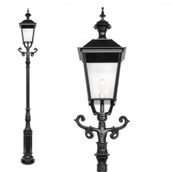 Casa Padrino Nostalgique Lanterne de Jardin 42 x 35 x H. 305 cm - Coloris Variés - Luminaire d'Extérieur Nostalgique Résistant aux Intempéries