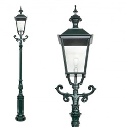Casa Padrino Nostalgique Lanterne de Jardin 42 x 35 x H. 305 cm - Coloris Variés - Luminaire d'Extérieur Nostalgique Résistant aux Intempéries