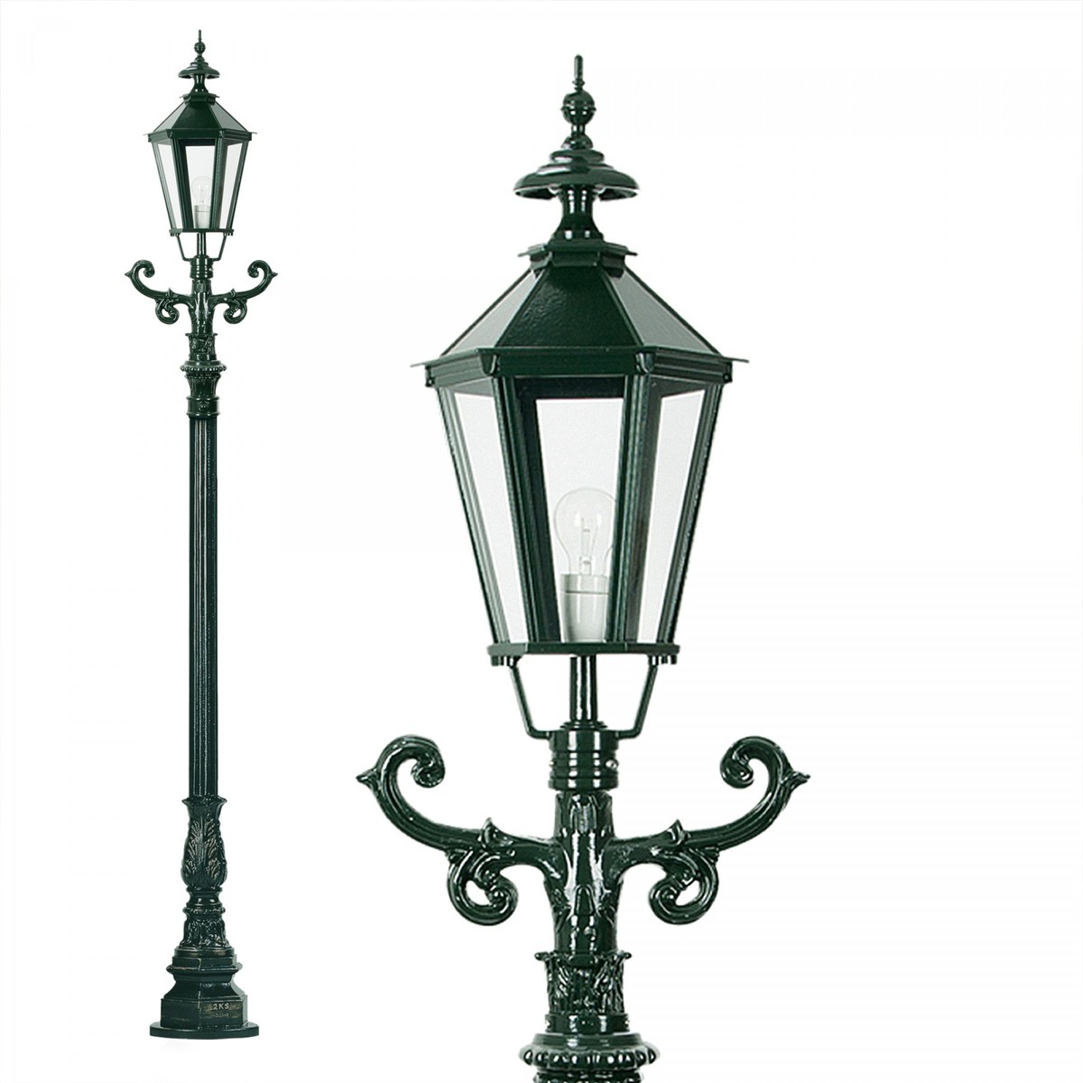 Casa Padrino Art Nouveau Lanterne de Jardin 42 x 29 x H. 245 cm - Coloris Variés - Luminaire d'Extérieur Nostalgique Résistant aux Intempéries Casa Padrino Art Nouveau Lanterne de Jardin 42 x 29 x H. 245 cm - Coloris Variés - Luminaire d'Extérieur Nostalgique Résistant aux Intempéries