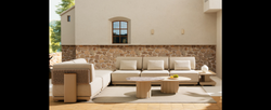 Casa Padrino salon de jardin de luxe sable / noir 8 pièces 100 x 90 x H. 84.5 cm - Résistant aux intempéries et finement fini - Modernes meubles de jardin - Qualité de luxe