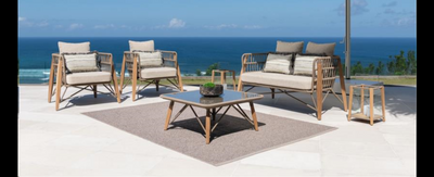 Casa Padrino conjunto lounge de jardín de lujo beige 4 piezas 210 x 75 x H. 90 cm - Resistente a la intemperie y bien acabado - Modernos muebles de jardín - Calidad de lujo
