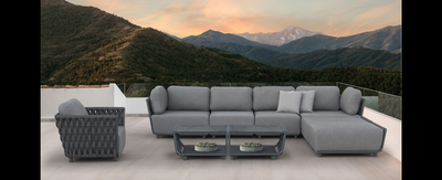 Casa Padrino conjunto lounge de jardín de lujo antracita 8 piezas 110 x 90 x H. 86 cm - Resistente a la intemperie y bien acabado - Modernos muebles de jardín - Calidad de lujo