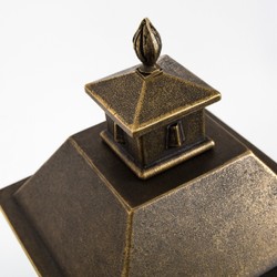 Casa Padrino Art Nouveau Lampe sur Socle 24 x 24 x H. 70 cm - Bronze - Luminaire d'Extérieur Nostalgique Résistant aux Intempéries