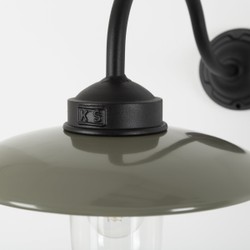 Casa Padrino Art Nouveau Aplique de Exterior 31 x 54 x H. 35 cm - Negro - Lámpara de Exterior Nostálgica Resistente a la Intemperie