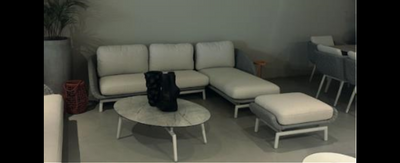 Casa Padrino tumbona de jardín de lujo gris / blanco 4 piezas 160 x 85 x H. 78 cm - Resistente a la intemperie y bien acabado - Modernos muebles de jardín - Calidad de lujo
