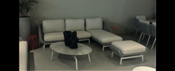 Casa Padrino luxury garden lounger gray / white 4 pieces 160 x 85 x H. 78 cm - Weatherproof and finely finished - Modern garden furniture - Luxury quality