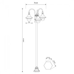 Casa Padrino Art Nouveau Farol de Jardín 76 x 76 x H. 235 cm - Varios Colores - Lámpara de Exterior Nostálgica Resistente a la Intemperie