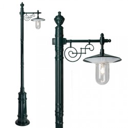 Casa Padrino Art Nouveau Farol de Jardín 31 x H. 250 cm - Verde - Lámpara de Exterior Nostálgica Resistente a la Intemperie