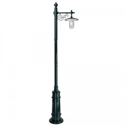 Casa Padrino Art Nouveau Farol de Jardín 31 x H. 250 cm - Verde - Lámpara de Exterior Nostálgica Resistente a la Intemperie