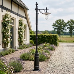 Casa Padrino Art Nouveau Farol de Jardín 31 x H. 250 cm - Verde - Lámpara de Exterior Nostálgica Resistente a la Intemperie