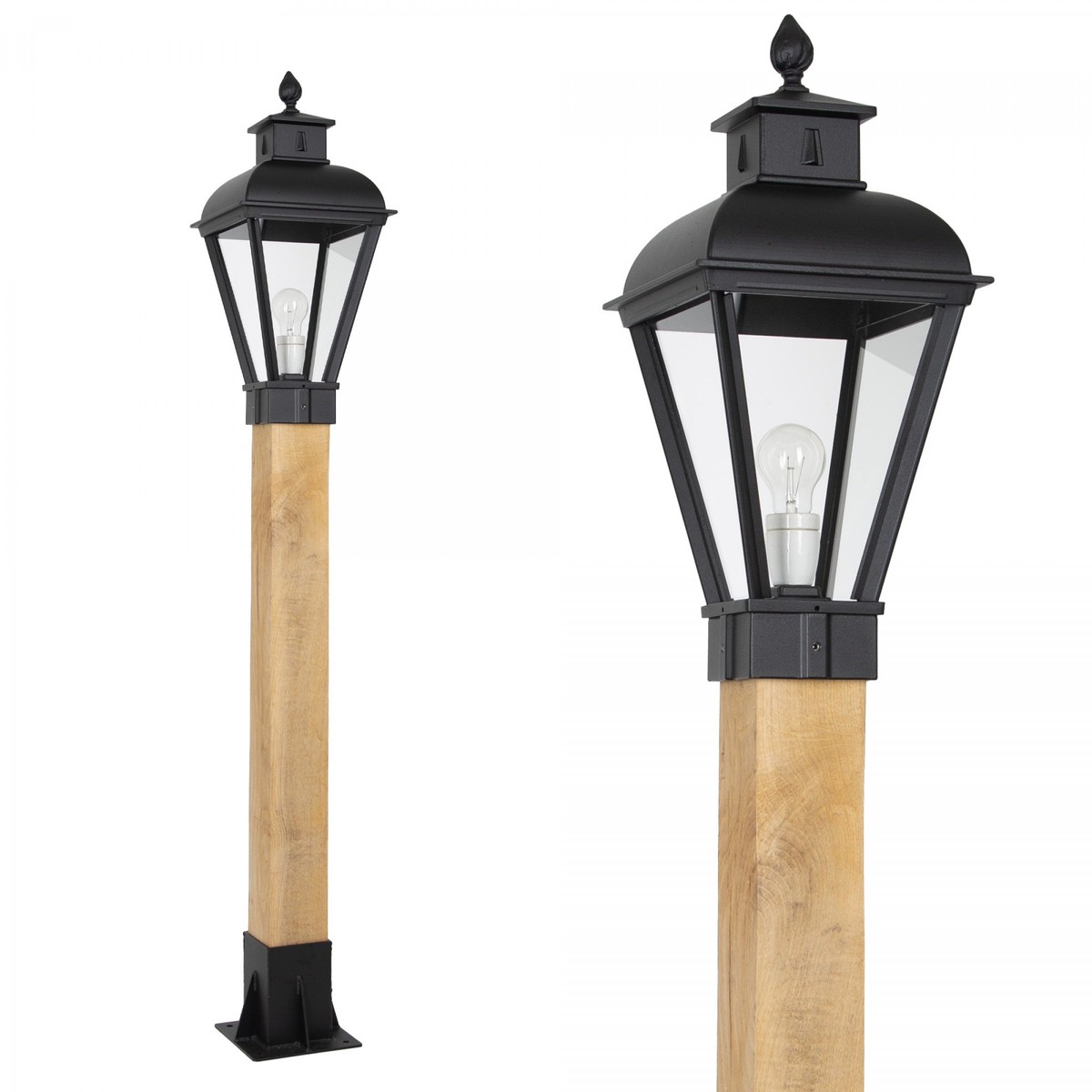 Casa Padrino Art Nouveau Lámpara de Pedestal 26 x 26 x H. 150 cm - Negro - Lámpara de Exterior Nostálgica Resistente a la Intemperie Casa Padrino Art Nouveau Lámpara de Pedestal 26 x 26 x H. 150 cm - Negro - Lámpara de Exterior Nostálgica Resistente a la Intemperie
