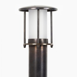 Casa Padrino Art Nouveau Lampada da Piedistallo 13 x H. 50 cm - Bronzo - Lampada da Esterno Nostalgica Resistente alle Intemperie