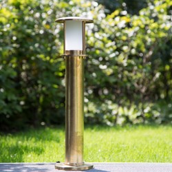 Casa Padrino Art Nouveau Lampada da Piedistallo 13 x H. 50 cm - Bronzo - Lampada da Esterno Nostalgica Resistente alle Intemperie