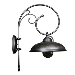 Casa Padrino Art Nouveau Lámpara de Establo 48 x 67 x H. 94 cm - Negro - Lámpara de Exterior Nostálgica Resistente a la Intemperie