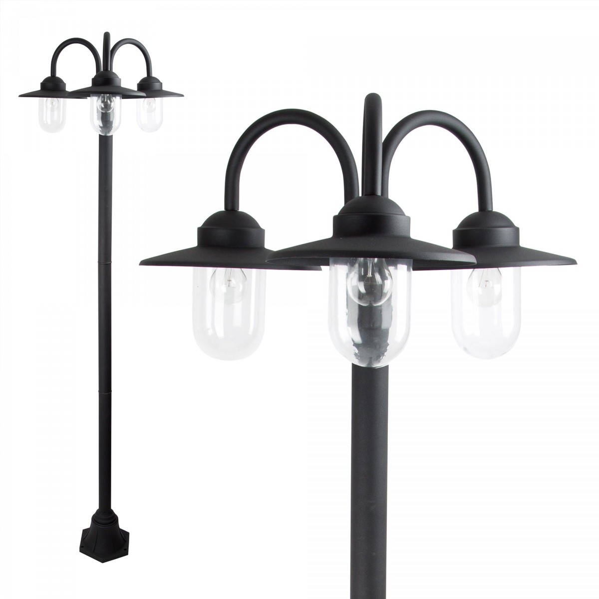 Casa Padrino Art Nouveau Farol de Jardín 70 x 70 x H. 217 cm - Negro - Lámpara de Exterior Nostálgica Resistente a la Intemperie Casa Padrino Art Nouveau Farol de Jardín 70 x 70 x H. 217 cm - Negro - Lámpara de Exterior Nostálgica Resistente a la Intemperie