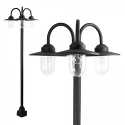 Casa Padrino Art Nouveau Farol de Jardín 70 x 70 x H. 217 cm - Negro - Lámpara de Exterior Nostálgica Resistente a la Intemperie Casa Padrino Art Nouveau Farol de Jardín 70 x 70 x H. 217 cm - Negro - Lámpara de Exterior Nostálgica Resistente a la Intemperie