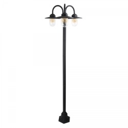 Casa Padrino Art Nouveau Farol de Jardín 70 x 70 x H. 217 cm - Negro - Lámpara de Exterior Nostálgica Resistente a la Intemperie Casa Padrino Art Nouveau Farol de Jardín 70 x 70 x H. 217 cm - Negro - Lámpara de Exterior Nostálgica Resistente a la Intemperie