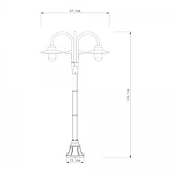 Casa Padrino Art Nouveau Farol de Jardín 70 x 70 x H. 217 cm - Negro - Lámpara de Exterior Nostálgica Resistente a la Intemperie