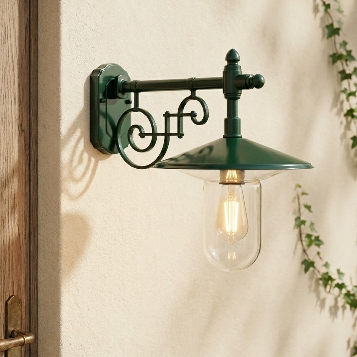 Casa Padrino Art Nouveau Applique da Esterno 31 x 47 x H. 41 cm - Verde - Lampada da Esterno Nostalgica Resistente alle Intemperie Casa Padrino Art Nouveau Applique da Esterno 31 x 47 x H. 41 cm - Verde - Lampada da Esterno Nostalgica Resistente alle Intemperie