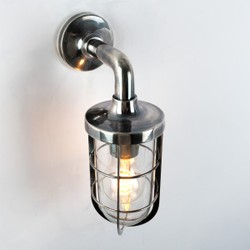 Casa Padrino Art Nouveau Lampada Nautica 10 x 16 x H. 29 cm - Argento - Lampada da Esterno Nostalgica Resistente alle Intemperie
