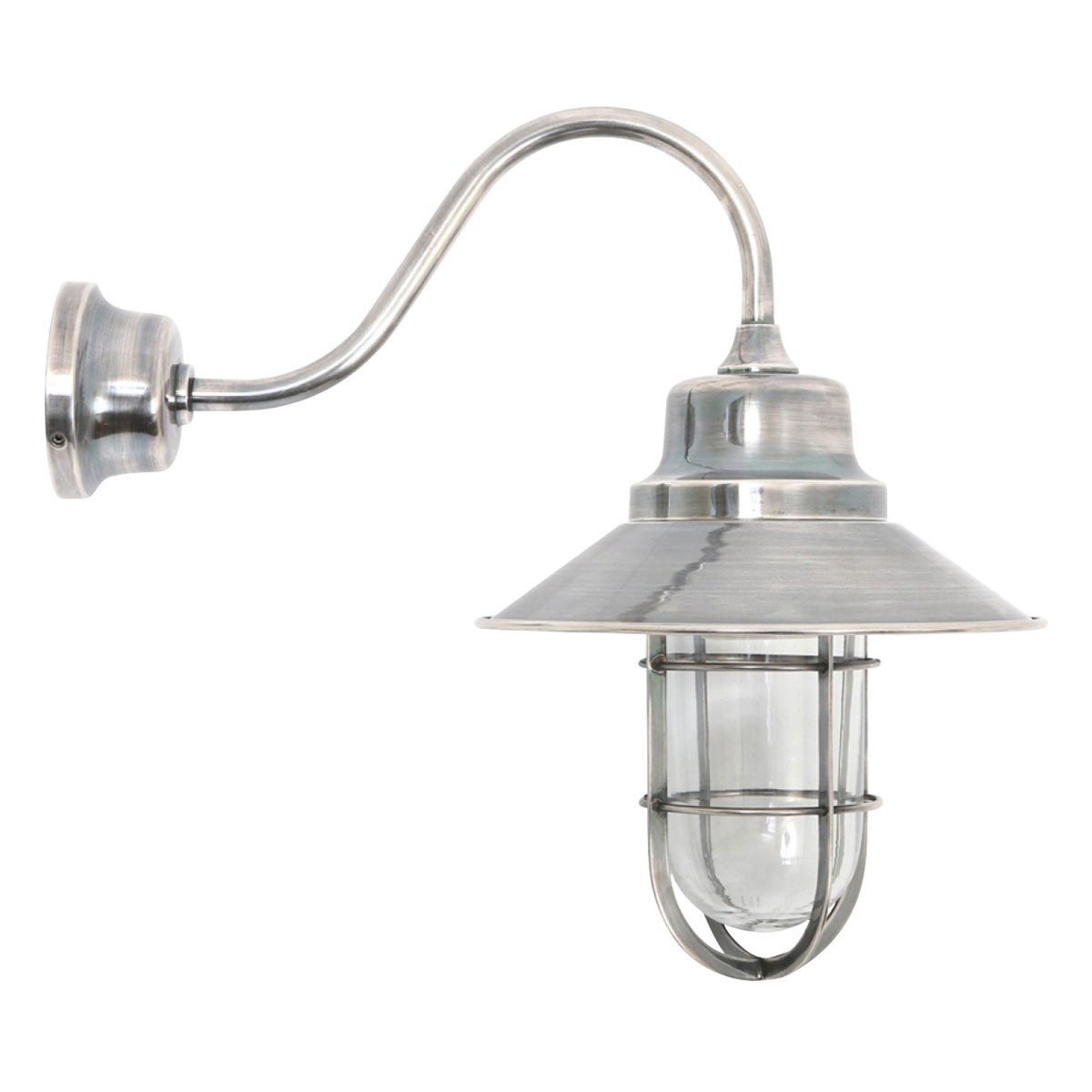 Casa Padrino Art Nouveau Lampada da Cortile 21 x 37 x H. 32 cm - Argento - Lampada da Esterno Nostalgica Resistente alle Intemperie Casa Padrino Art Nouveau Lampada da Cortile 21 x 37 x H. 32 cm - Argento - Lampada da Esterno Nostalgica Resistente alle Intemperie