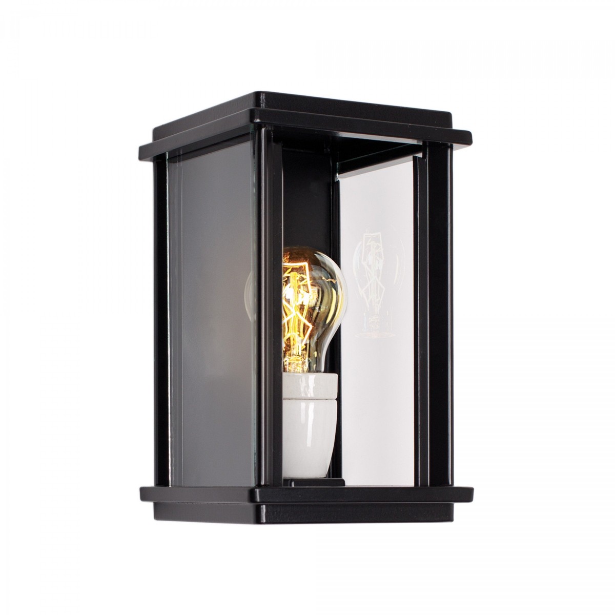 Casa Padrino Art Nouveau Aplique de Exterior 15 x 15 x H. 24 cm - Negro - Lámpara de Exterior Nostálgica Resistente a la Intemperie Casa Padrino Art Nouveau Aplique de Exterior 15 x 15 x H. 24 cm - Negro - Lámpara de Exterior Nostálgica Resistente a la Intemperie