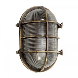 Casa Padrino Art Nouveau Lampada Nautica 18 x 15 x H. 28 cm - Bronzo - Lampada da Esterno Nostalgica Resistente alle Intemperie