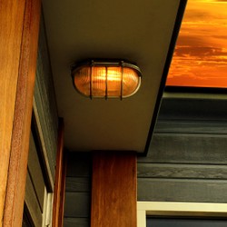 Casa Padrino Art Nouveau Lampada Nautica 18 x 15 x H. 28 cm - Bronzo - Lampada da Esterno Nostalgica Resistente alle Intemperie