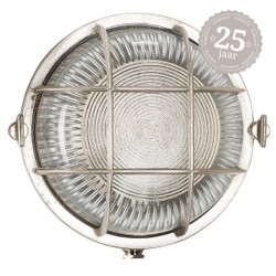 Casa Padrino Art Nouveau Lámpara Náutica 19 x 11 x H. 19 cm - Níquel - Lámpara de Exterior Nostálgica Resistente a la Intemperie