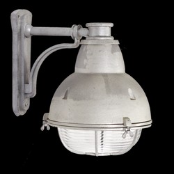 Casa Padrino Art Nouveau Lámpara de Establo 25 x 35 x H. 35 cm - Plata - Lámpara de Exterior Nostálgica Resistente a la Intemperie